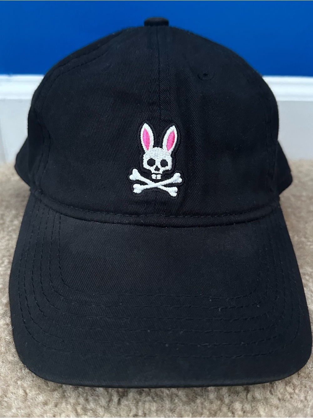 Psycho Bunny Hat Cap Strapback Adult One Size Purple Logo Adjustable Embroidered